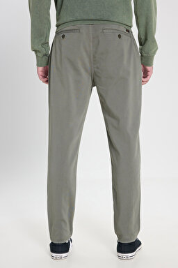 Slim Fit Dar Kesim Normal Bel Haki Esnek Jogger Pantolon - Khaki-LM043002801 (görsel 5)