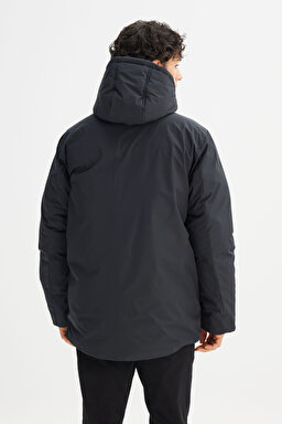 Regular Fit Normal Kesim Kapüşonlu Cepli Puffer Şişme Mont - Black-LR317064001 (görsel 6)