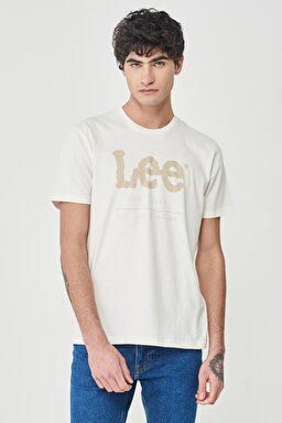 Regular Fit Normal Kesim %100 Pamuk Bisiklet Yaka Kırık Beyaz Tişört - Off White-LV11FQMK