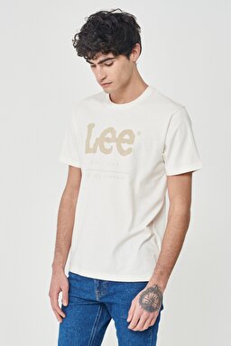Regular Fit Normal Kesim %100 Pamuk Bisiklet Yaka Kırık Beyaz Tişört - Off White-LV11FQMK (görsel 3)