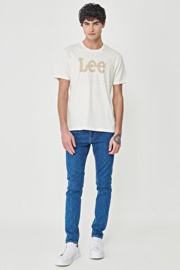 Regular Fit Normal Kesim %100 Pamuk Bisiklet Yaka Kırık Beyaz Tişört - Off White-LV11FQMK (görsel 5)