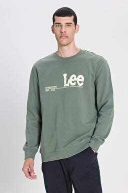 Regular Fit Normal Kesim %100 Pamuk Bisiklet Yaka Mint Yeşili Sweatshirt - Fort Green-LV25EJ43