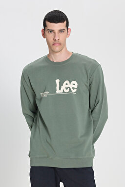 Regular Fit Normal Kesim %100 Pamuk Bisiklet Yaka Mint Yeşili Sweatshirt - Fort Green-LV25EJ43 (görsel 2)