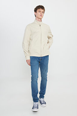 Regular Fit Normal Kesim %100 Pamuk Bej Ceket - Oatmeal-LV57205297B48 (görsel 3)