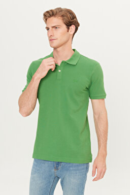 %100 Pamuk Regular Fit Normal Kesim Mint Yeşili Polo Yaka Tişört - Mint Green-ML211810303 (görsel 2)