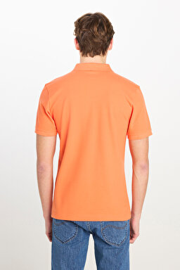 %100 Pamuk Regular Fit Normal Kesim Turuncu Polo Yaka Tişört - Orange-ML211810700 (görsel 5)