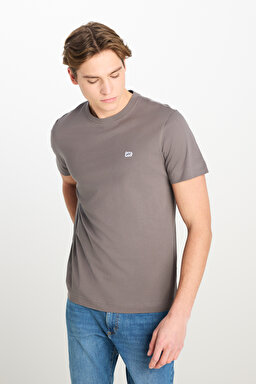 Regular Fit Normal Kesim Bisiklet Yaka Pamuklu Antrasit Tişört - Anthracite-ML60UFQ003 (görsel 2)