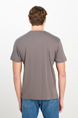 Regular Fit Normal Kesim Bisiklet Yaka Pamuklu Antrasit Tişört - Anthracite-ML60UFQ003 (görsel 5)