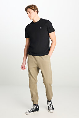 Regular Fit Normal Kesim Bisiklet Yaka Pamuklu Siyah Tişört - Black-ML60UFQ01 (görsel 3)