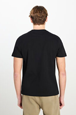 Regular Fit Normal Kesim Bisiklet Yaka Pamuklu Siyah Tişört - Black-ML60UFQ01 (görsel 5)