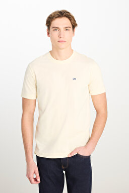 Regular Fit Normal Kesim Bisiklet Yaka Ekru Tişört - OffWhite-ML60UFQ102 (görsel 2)