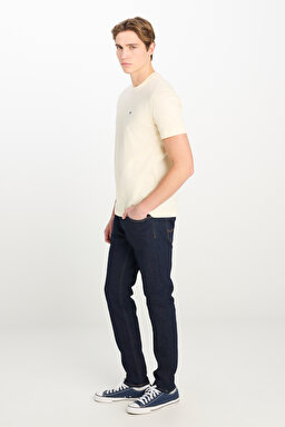 Regular Fit Normal Kesim Bisiklet Yaka Ekru Tişört - OffWhite-ML60UFQ102 (görsel 3)