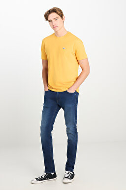 Regular Fit Normal Kesim Bisiklet Yaka Sarı Tişört - Yellow-ML60UFQ200 (görsel 3)