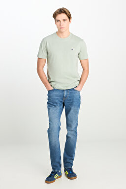 Regular Fit Normal Kesim Bisiklet Yaka Pamuklu Mint Yeşili Tişört - Mint Green-ML60UFQ303 (görsel 3)