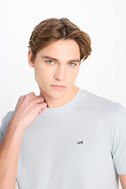 Regular Fit Normal Kesim Bisiklet Yaka Pamuklu Gri Tişört - Concrete Gray-ML60UFQ475 (görsel 4)