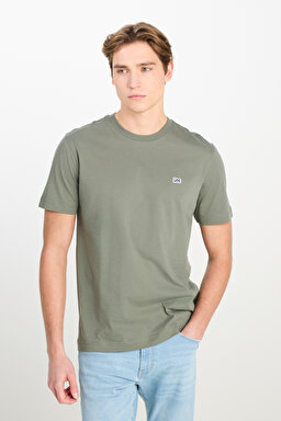 Regular Fit Normal Kesim Bisiklet Yaka Pamuklu Haki Tişört - Khaki-ML60UFQ801
