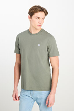 Regular Fit Normal Kesim Bisiklet Yaka Pamuklu Haki Tişört - Khaki-ML60UFQ801 (görsel 2)