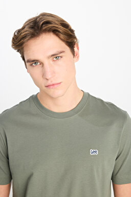 Regular Fit Normal Kesim Bisiklet Yaka Pamuklu Haki Tişört - Khaki-ML60UFQ801 (görsel 4)