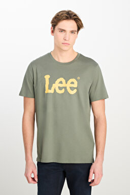 %100 Pamuk Regular Fit Normal Kesim Bisiklet Yaka Haki Tişört - Khaki-ML65QAI801