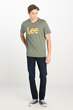 %100 Pamuk Regular Fit Normal Kesim Bisiklet Yaka Haki Tişört - Khaki-ML65QAI801 (görsel 3)
