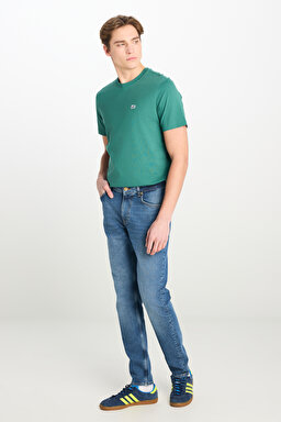 Rider Slim Fit Dar Kesim Normal Bel Mavi Pamuklu Esnek Denim Pantolon - Worn From Raw-ML701KNHD (görsel 2)