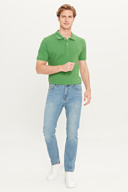 Rider Slim Fit Dar Kesim Normal Bel Dar Paça Pamuklu Esnek Açık Mavi Jean Denim Pantolon - Lt Used Marvin-ML701KNMB (görsel 2)