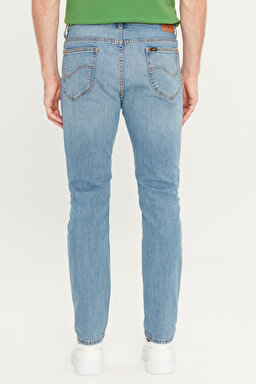 Rider Slim Fit Dar Kesim Normal Bel Dar Paça Pamuklu Esnek Açık Mavi Jean Denim Pantolon - Lt Used Marvin-ML701KNMB (görsel 4)