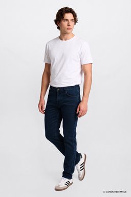 Daren Straight Fit Düz Kesim Normal Bel Pamuklu Esnek Jean Denim Pantolon - Night Shade-ML70700026CP (görsel 2)