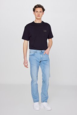 Straight Fit Normal Bel Denim Esnek Jean Kot Pantolon - Lt Used Marvin-ML707KNMB