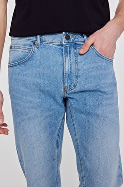 Straight Fit Normal Bel Denim Esnek Jean Kot Pantolon - Lt Used Marvin-ML707KNMB (görsel 5)