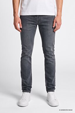Pamuklu Slim Fit Dar Kesim Cepli Esnek Denim Jean Kot Pantolon - Ashes-ML7199020905 (görsel 3)