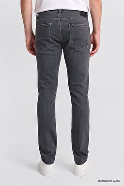 Pamuklu Slim Fit Dar Kesim Cepli Esnek Denim Jean Kot Pantolon - Ashes-ML7199020905 (görsel 4)