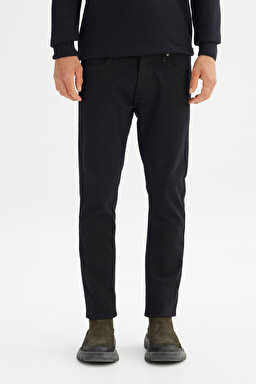 Luke Pamuklu Slim Fit Dar Kesim Cepli Esnek Jean Kot Denim Pantolon - Black-ML719HFAE (görsel 2)