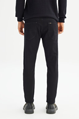 Luke Pamuklu Slim Fit Dar Kesim Cepli Esnek Jean Kot Denim Pantolon - Black-ML719HFAE (görsel 5)