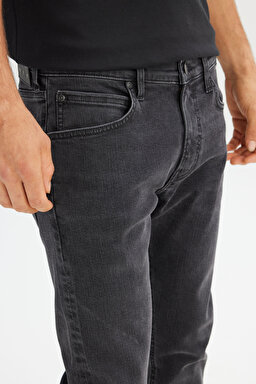 Luke Pamuklu Slim Fit Dar Kesim Cepli Jean Kot Denim Pantolon - Moto Black-ML719IZHL (görsel 4)