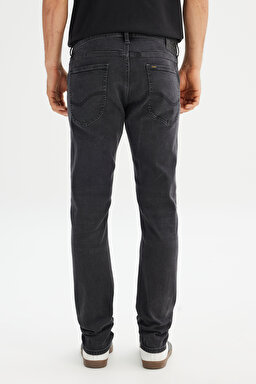 Luke Pamuklu Slim Fit Dar Kesim Cepli Jean Kot Denim Pantolon - Moto Black-ML719IZHL (görsel 5)