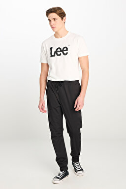 Regular Fit Normal Kesim Ribanalı Paça Pamuklu Siyah Jogger Pantolon - Black-MLM04008001 (görsel 2)