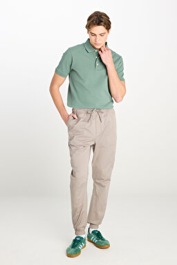 Regular Fit Normal Kesim Ribanalı Paça Pamuklu Gri Jogger Pantolon - Gray-MLM04008035 (görsel 2)