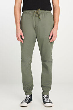 Regular Fit Normal Kesim Ribanalı Paça Pamuklu Haki Jogger Pantolon - Khaki-MLM04008801 (görsel 3)