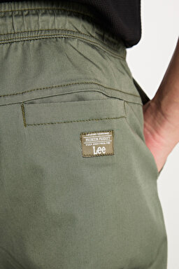 Regular Fit Normal Kesim Ribanalı Paça Pamuklu Haki Jogger Pantolon - Khaki-MLM04008801 (görsel 6)