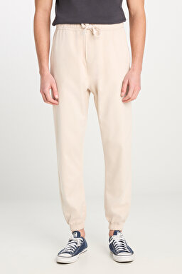Regular Fit Normal Kesim Ribanalı Paça Taş Rengi Jogger Pantolon - Stone-MLM0400913 (görsel 3)