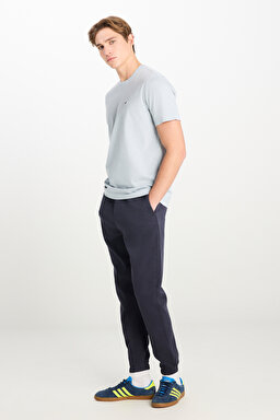Regular Fit Normal Kesim Ribanalı Paça Lacivert Jogger Pantolon - Navy-MLM04009410