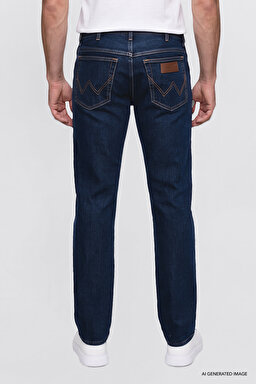 Texas Straight Fit Düz Kesim Normal Bel Pamuklu Esnek Siyah Denim Pantolon - Dark Blue-MW12100020001 (görsel 4)