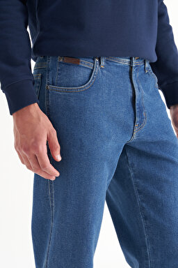 Texas Pamuklu Straight Fit Cepli Esnek Jean Kot Denim Pantolon - Best Rocks-MW121HR36B (görsel 4)