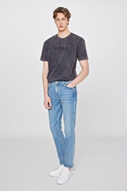 Texas Slim Fit Normal Bel Denim Esnek Jean Kot Pantolon - Navy-MW12S005410