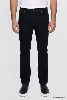 Texas Pamuklu Slim Fit Dar Kesim Cepli Esnek Jean Kot Denim Pantolon - Black-MW12S016100 (görsel 3)