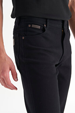 Texas Pamuklu Slim Fit Dar Kesim Cepli Esnek Jean Kot Denim Pantolon - Black-MW12S016100 (görsel 4)