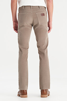 Pamuklu Texas Slim Fit Dar Kesim Cepli Esnek Kadife Pantolon - Brown-MW12SEC185 (görsel 5)