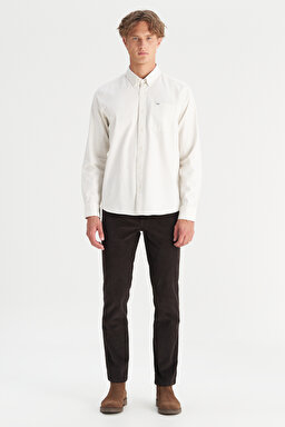 Pamuklu Texas Slim Fit Dar Kesim Cepli Esnek Kadife Pantolon - Coffee Bean-MW12SECH31 (görsel 3)