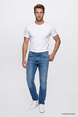 Pamuklu Greensboro Straight Fit Jean Kot Denim Pantolon - WornBroke-MW15Q2622537X